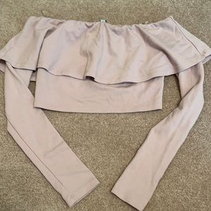 Long sleeve lilac crop top